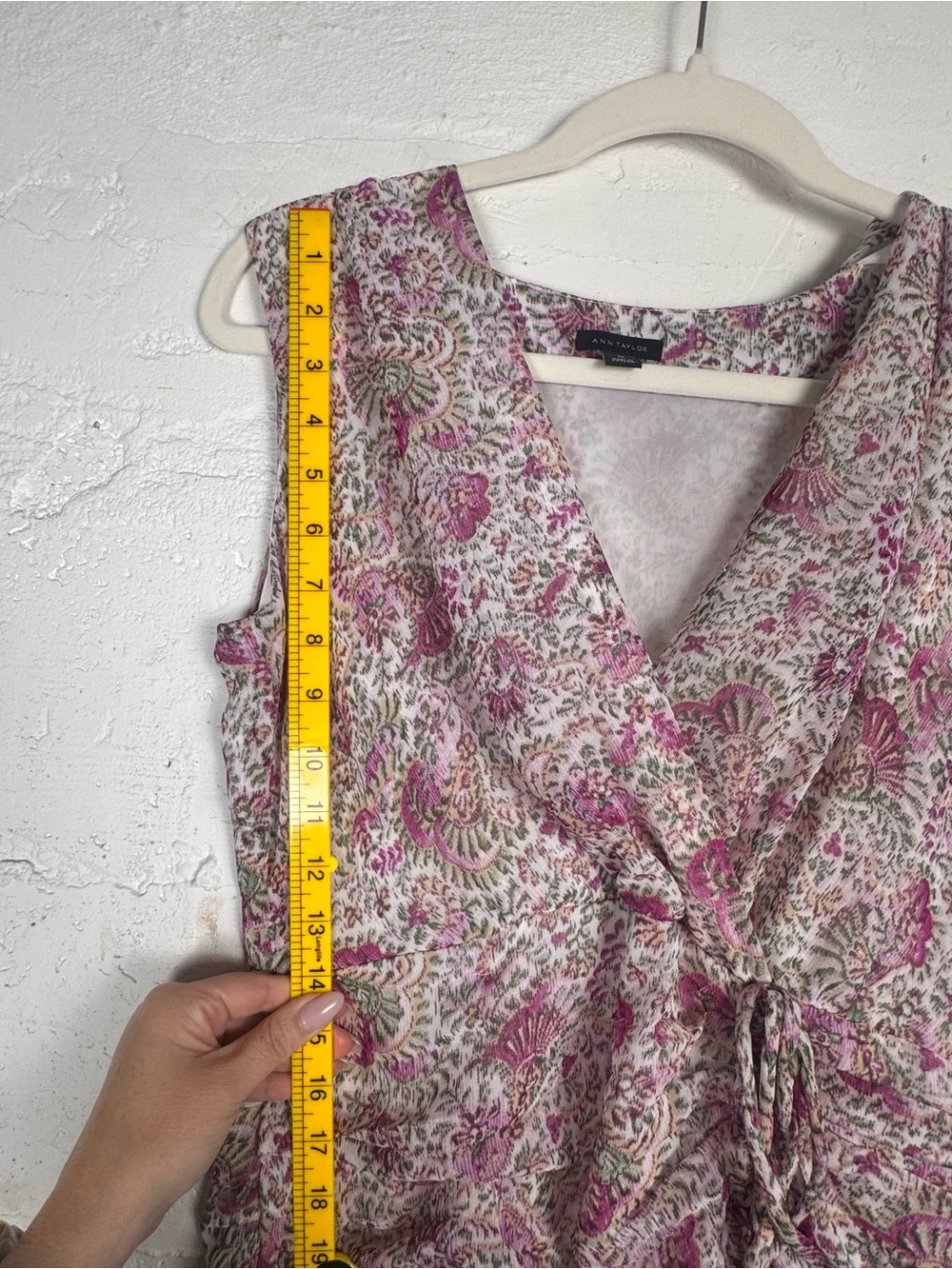 ANN TAYLOR ORCHID GLOW FLORAL RUCHED FLARE MIDI DRESS SZ 6 P - Picture 8 of 16